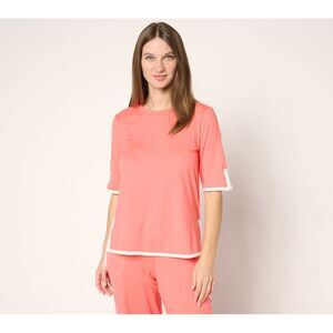 Liberare Women's Top Plus Sz 1X Flexwear Color Accent Tee Pink A680560
